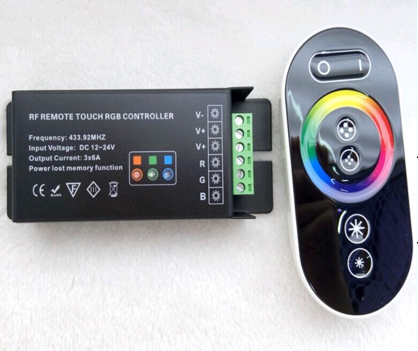 Controller RGB 3LED 6Key Touch 12-24V 18A  216W